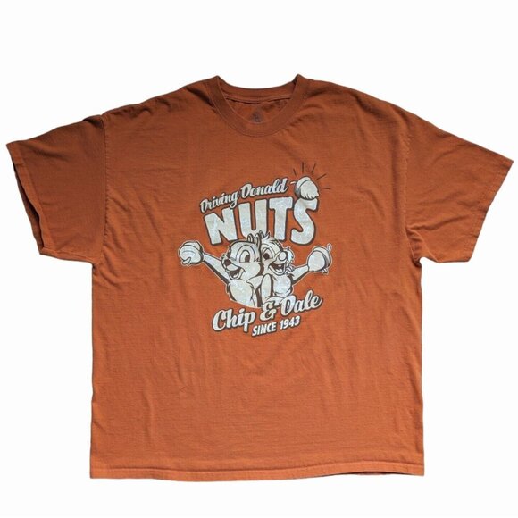 Men's 2XL Chip & Dale Disney World Short Sleeve Tee Shirt Driving Donald Nuts - Picture 1 of 4